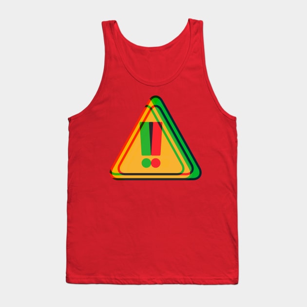 Psychedelic Warning Sign Tank Top by TJWDraws